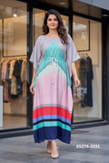 Kaftan / Poncho - Grijs & Mint Kleurblok | Free Size