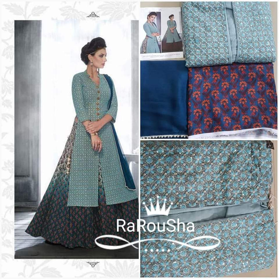 Dames Lehenga Semi-Stitch – Exclusief Designer Blauw