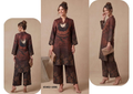 Co-ord Set – Donkerbruin Paisley & Bloemenprint
