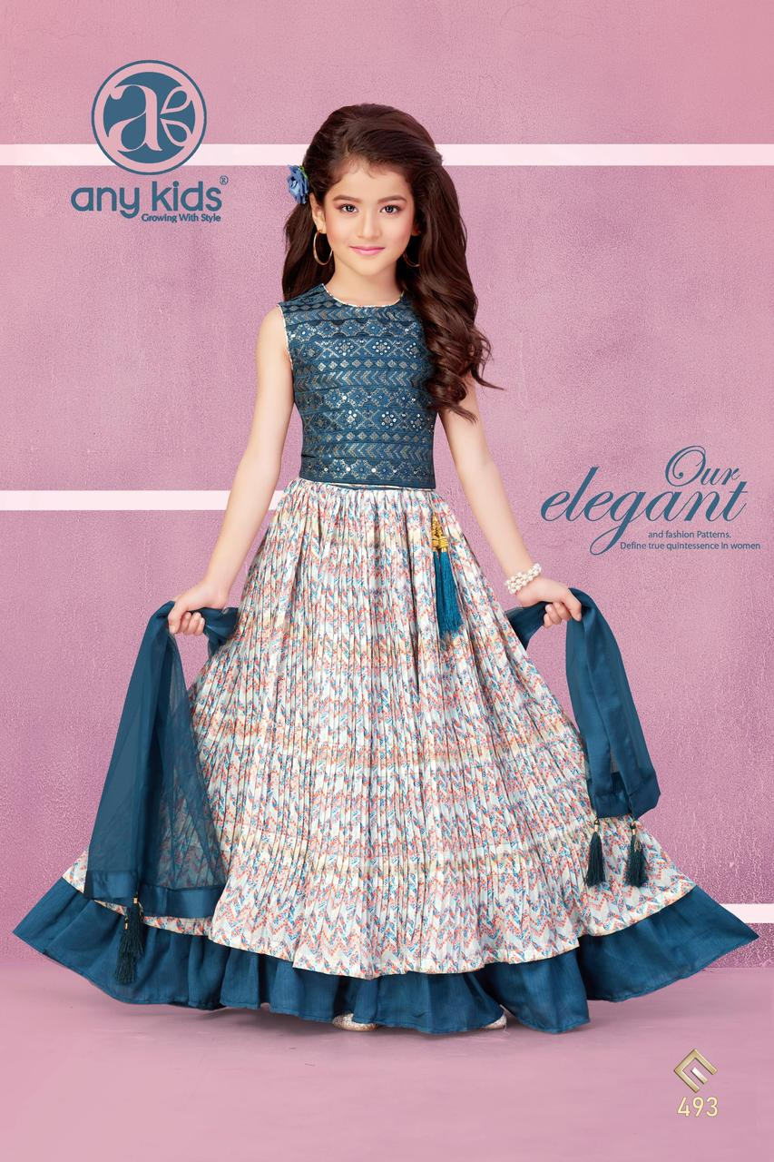 Little Lady - Petrol & Creme Lehenga Set