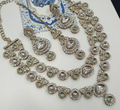 Dubbellaagse Polki Halsketting Sieradenset | Ketting & Oorbellen met Mintgroene Parelmoer