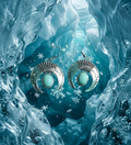Mini Queens – Zilveren Maan Oorbellen met Turquoise
