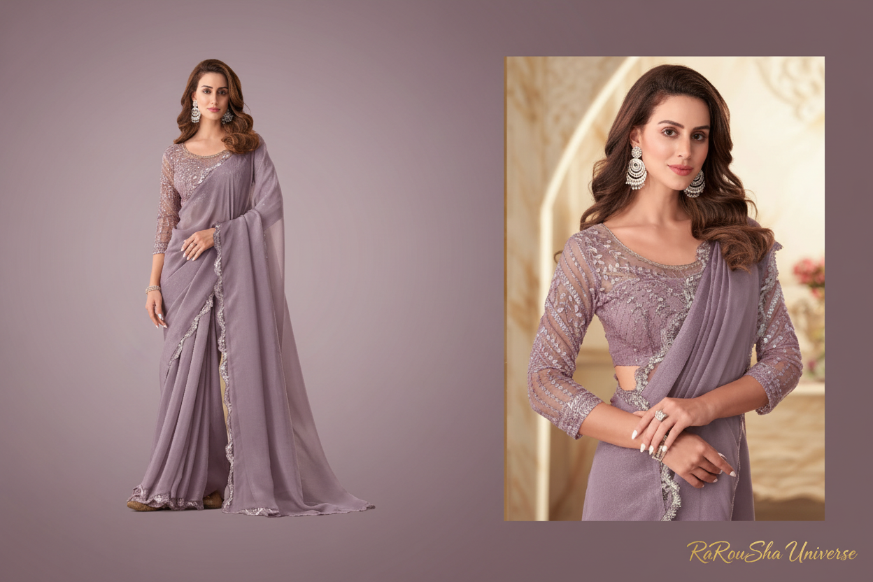 Dames Saree — Mauve