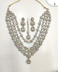 Victorian Wit Kristal Sieradenset | Ketting, Oorbellen & Maang Tikka
