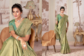 Sanjana Bridal - Saliegroen & Goud Bridal Saree