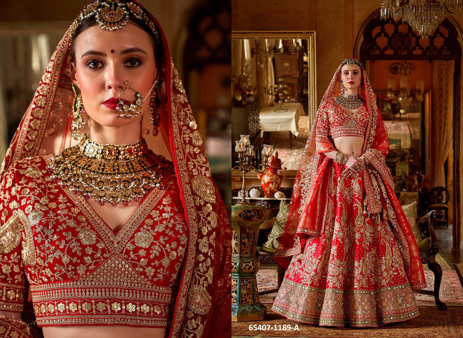 Scarlet Bloom Bridal Lehenga – 65407-1189-A