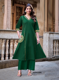 ARIKA Cotton Co-ord Set - Donkergroen