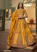 Mustard Yellow Banarasi Silk Bridal Lehenga – 63582-10361