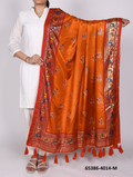 Tussar Silk Bandhani Patola Dupatta - Oranje