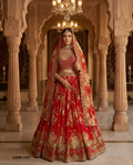 Red Floral Georgette Lehenga Set