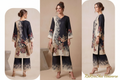 Co-ord Set Navy Blauw Crème Bloemenprint – Alle poses