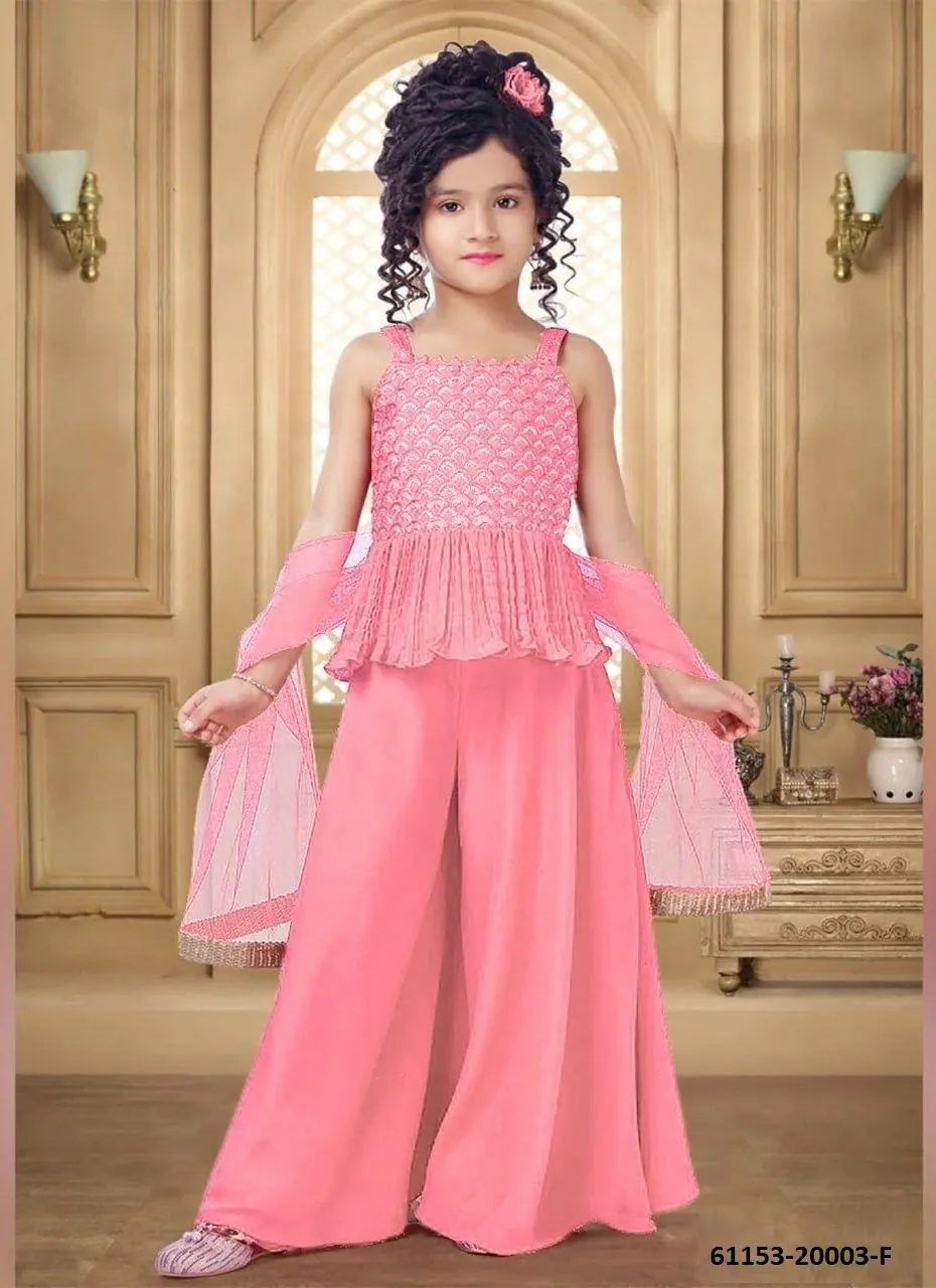 Paree – Meisjes Feestoutfit | Full Stitched | Poly Crape met Net Dupatta