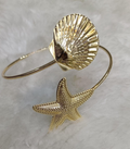 Gouden Schelp & Zeester Spiraal Bajuband - Bovenarmband