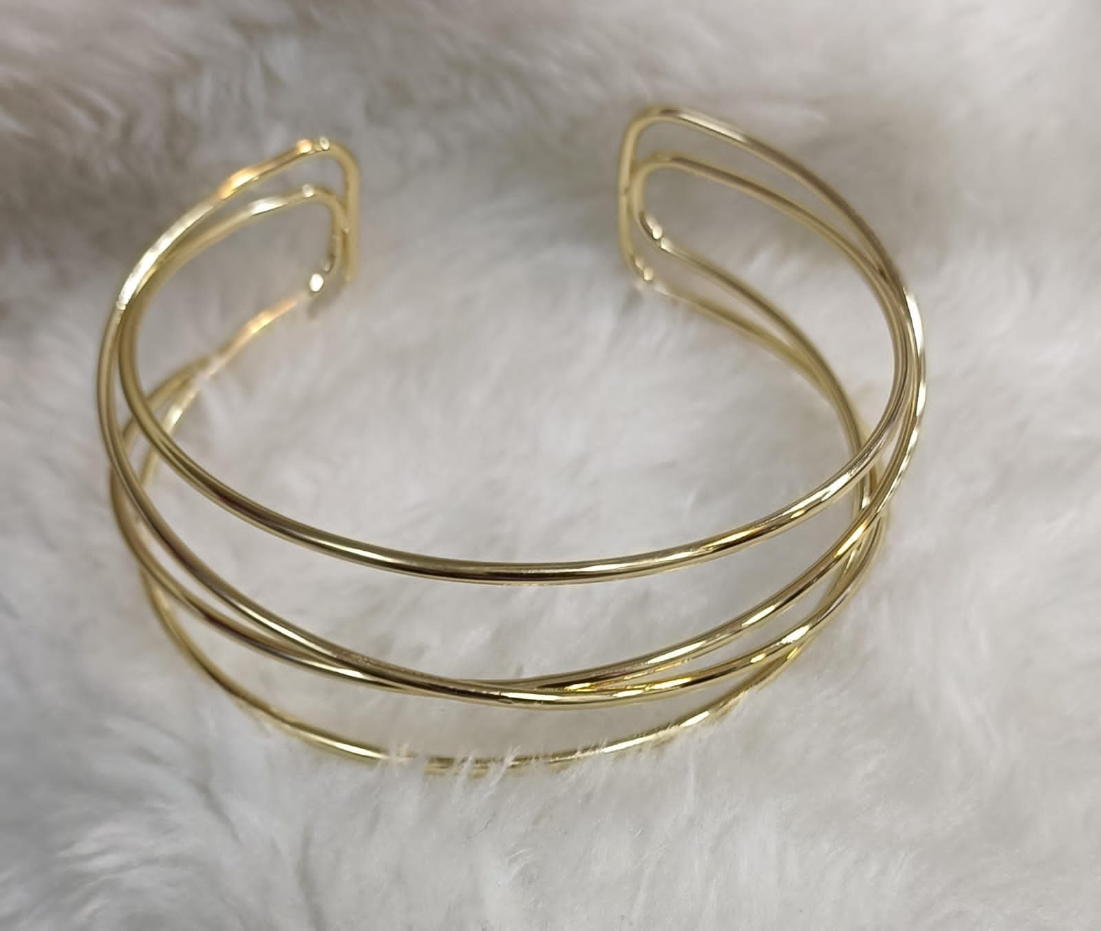 Gouden Triple Wire Bajuband - Bovenarmband