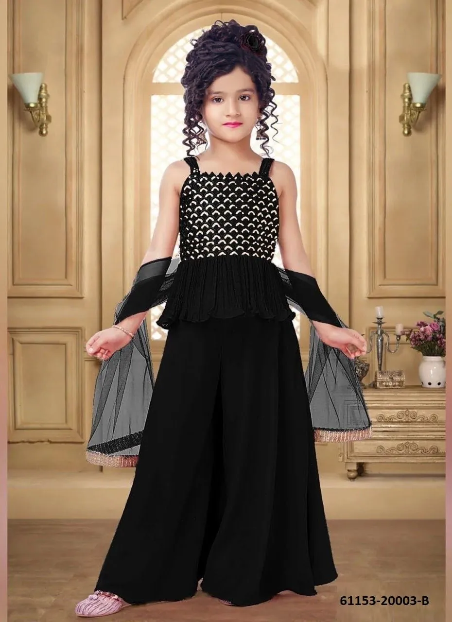 Paree – Meisjes Feestoutfit | Full Stitched | Poly Crape met Net Dupatta