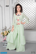 Little Lady - Mintgroen Bloemen Sharara Set