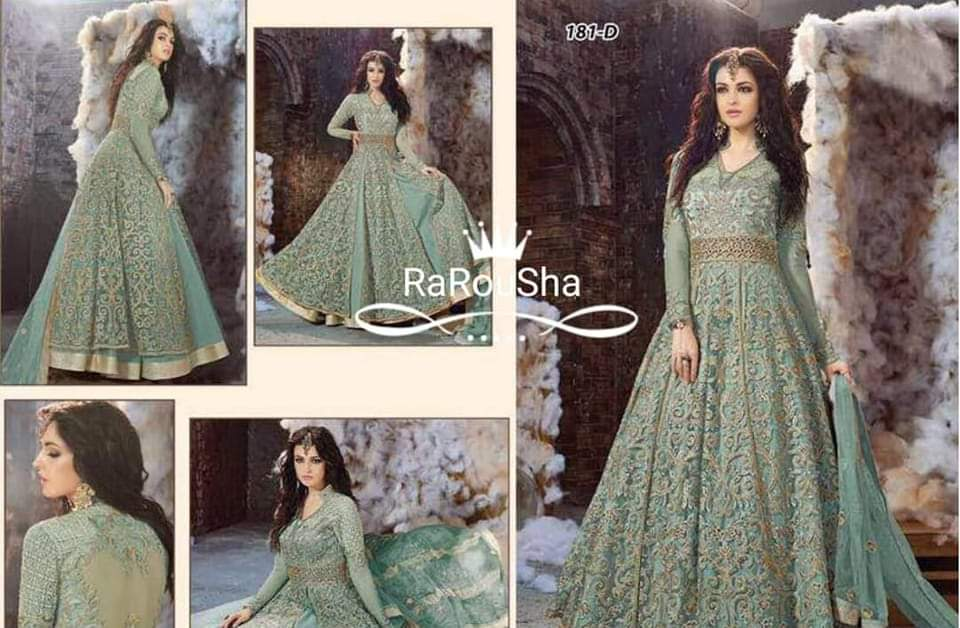 Dames Indiase Jurk Semi-Stitch – Exclusief Designer Saliegroen