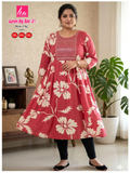 Liva Ghera Big Size Kurti - Koraalrood met Witte Bloemenprint | Plus Size