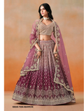 Marron Ombré Georgette Sequins Lehenga – 58849-7086-Marron