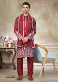 Kurta Pyjama Dupatta Set - Bordeauxrood
