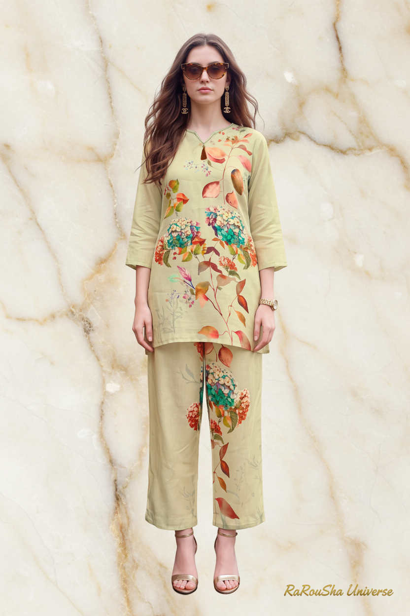Botanical Floral Co-ord Set marmeren achtergrond