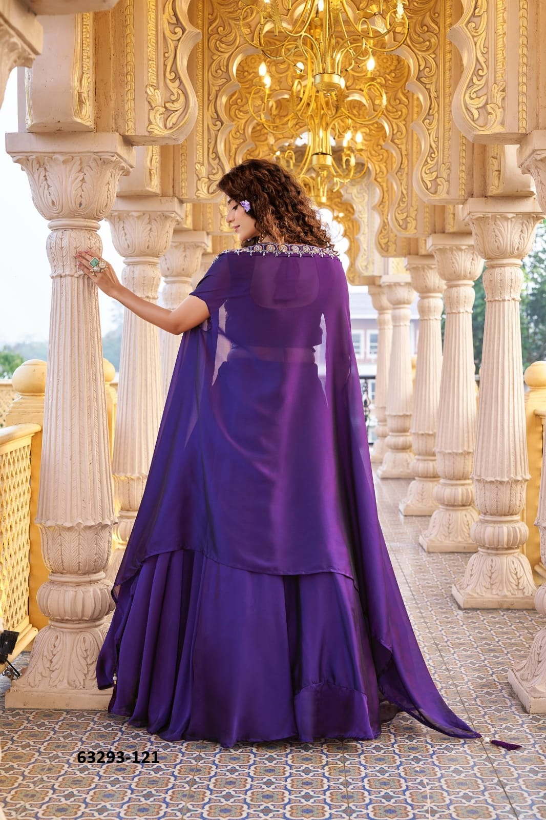 Purple Silk Embroidery Lehenga Set