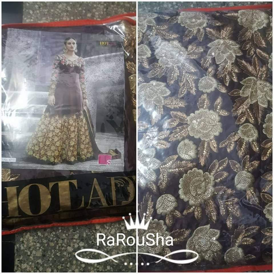 Dames Indiase Jurk Semi-Stitch – Exclusief Designer Paars/Goud