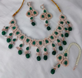 Emerald Royale Sieradenset | Ketting, Oorbellen & Maang Tikka
