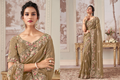 Sanjana Bridal - Goudbeige Bloemen Bridal Saree