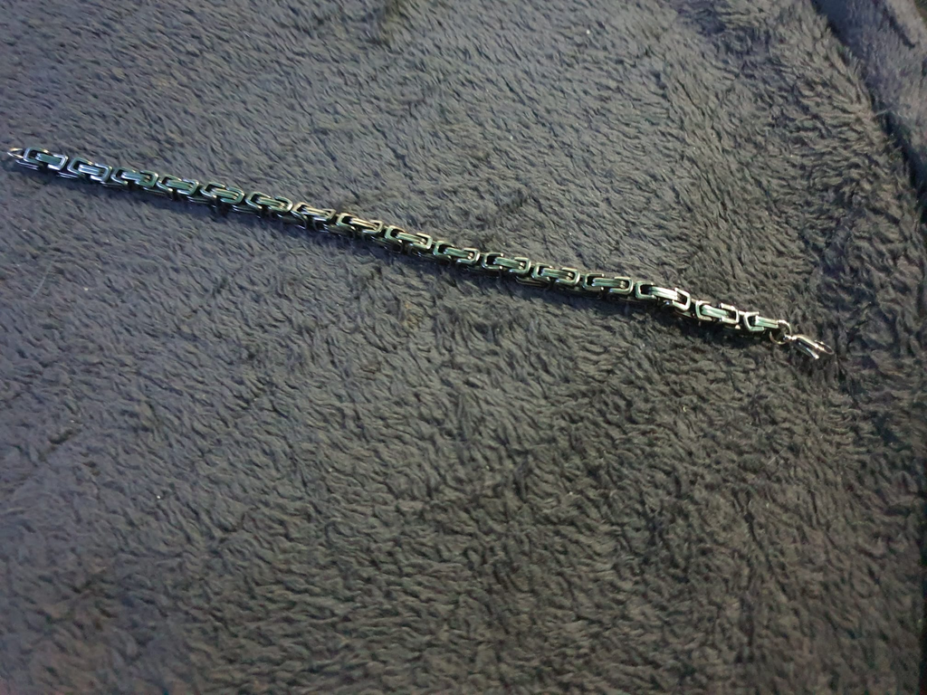 Staalkleurige Byzantijnse Schakelarmband – Heren