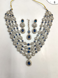 Victorian Saffier Blauw Sieradenset | Ketting, Oorbellen & Maang Tikka