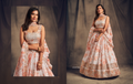 White Peach Floral Organza Lehenga – 57229-7611