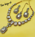 Antiek Goud Kristal Sieradenset | Ketting & Oorbellen Champagne