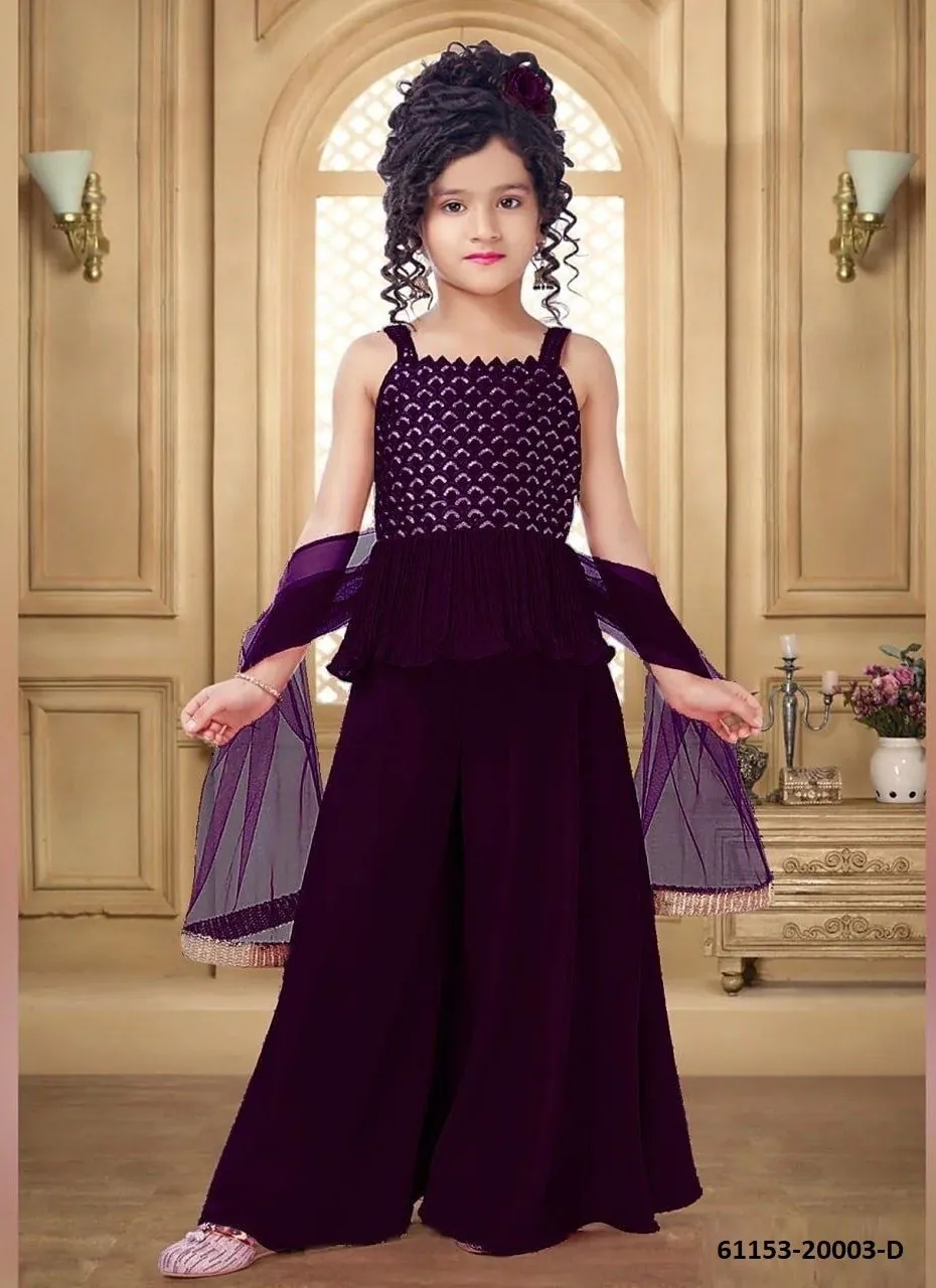 Paree – Meisjes Feestoutfit | Full Stitched | Poly Crape met Net Dupatta