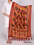 Tussar Silk Bandhani Patola Dupatta - Rood Ruitprint
