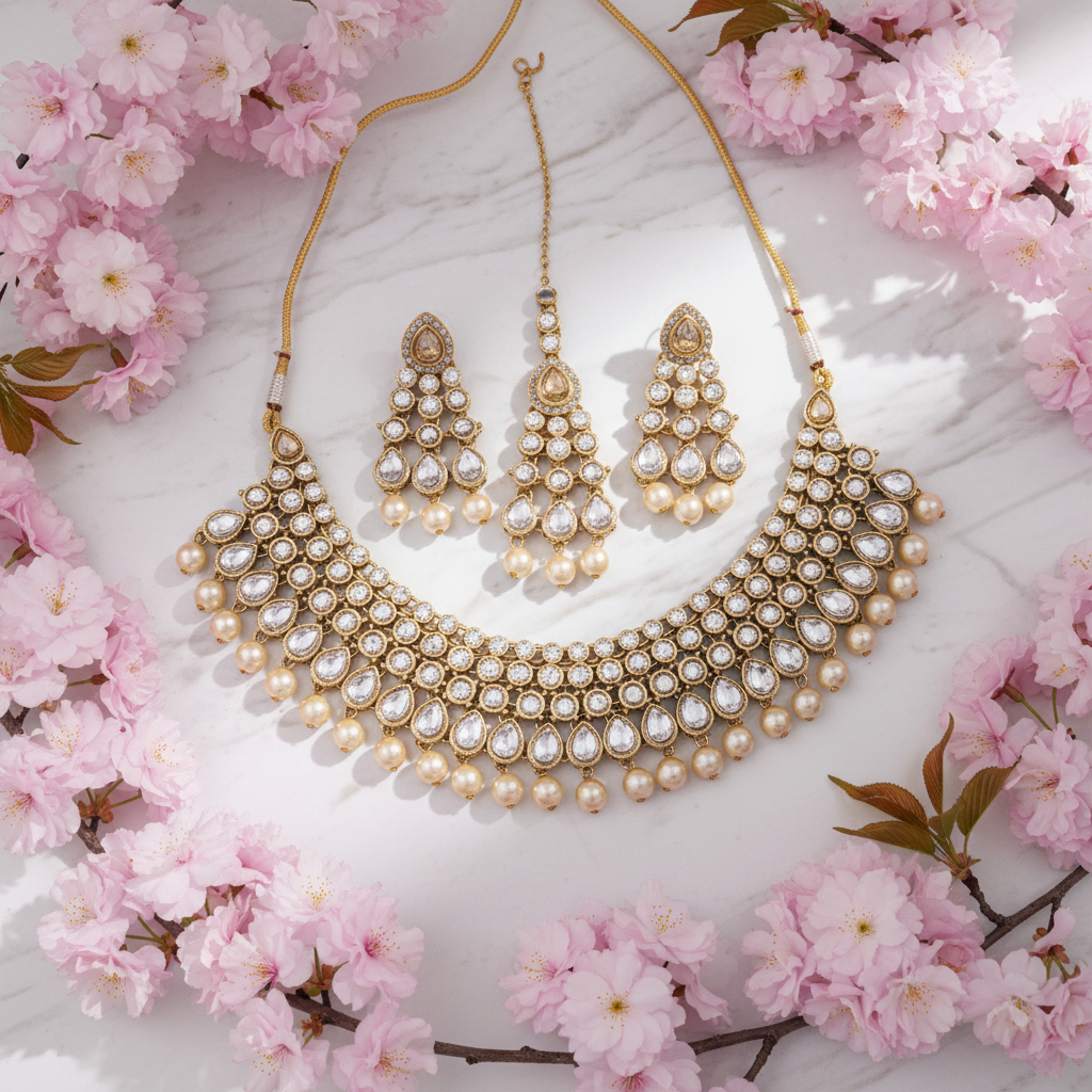 Kundan Champagne - Wit marmer