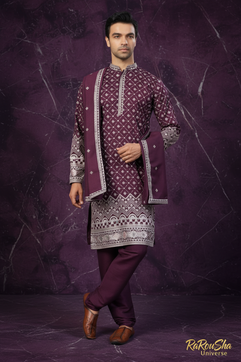 Kurta Pyjama Dupatta Paars - Foto 1