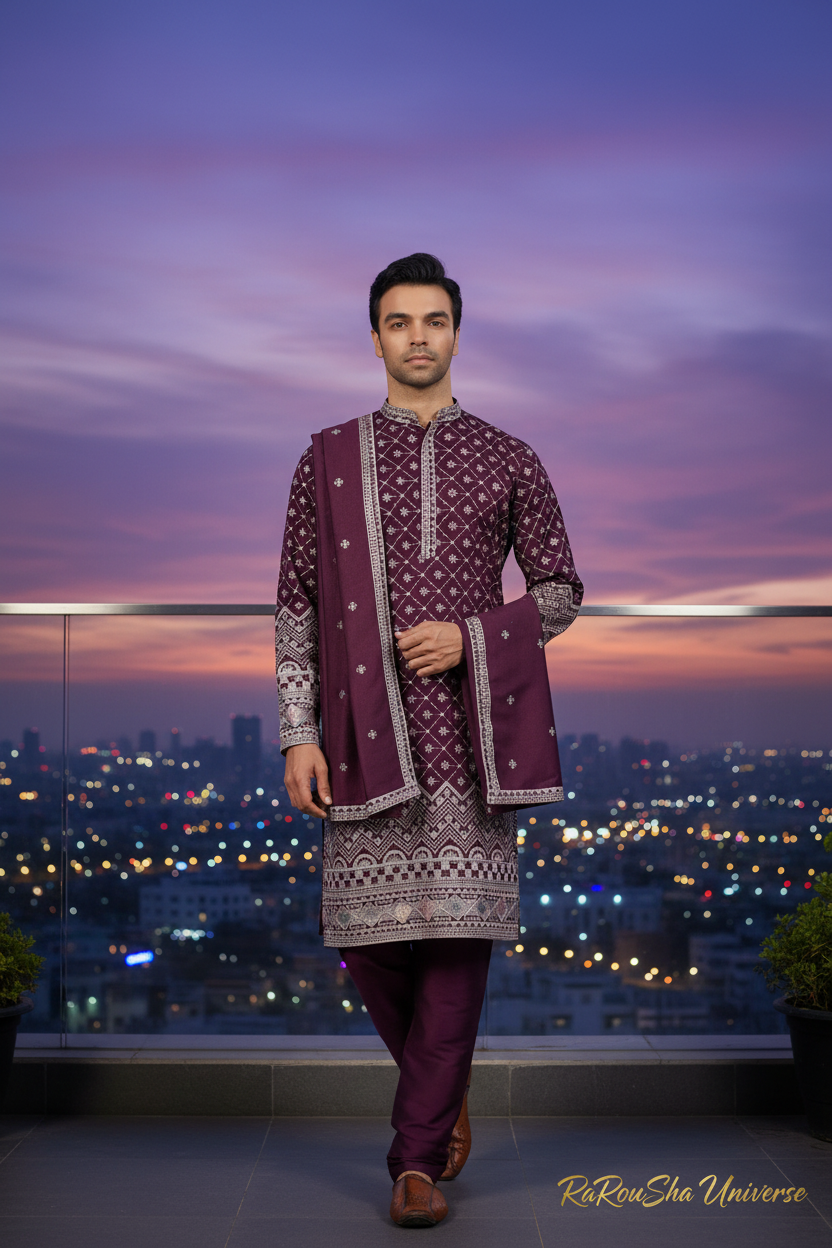 Kurta Pyjama Dupatta Paars - Foto 2