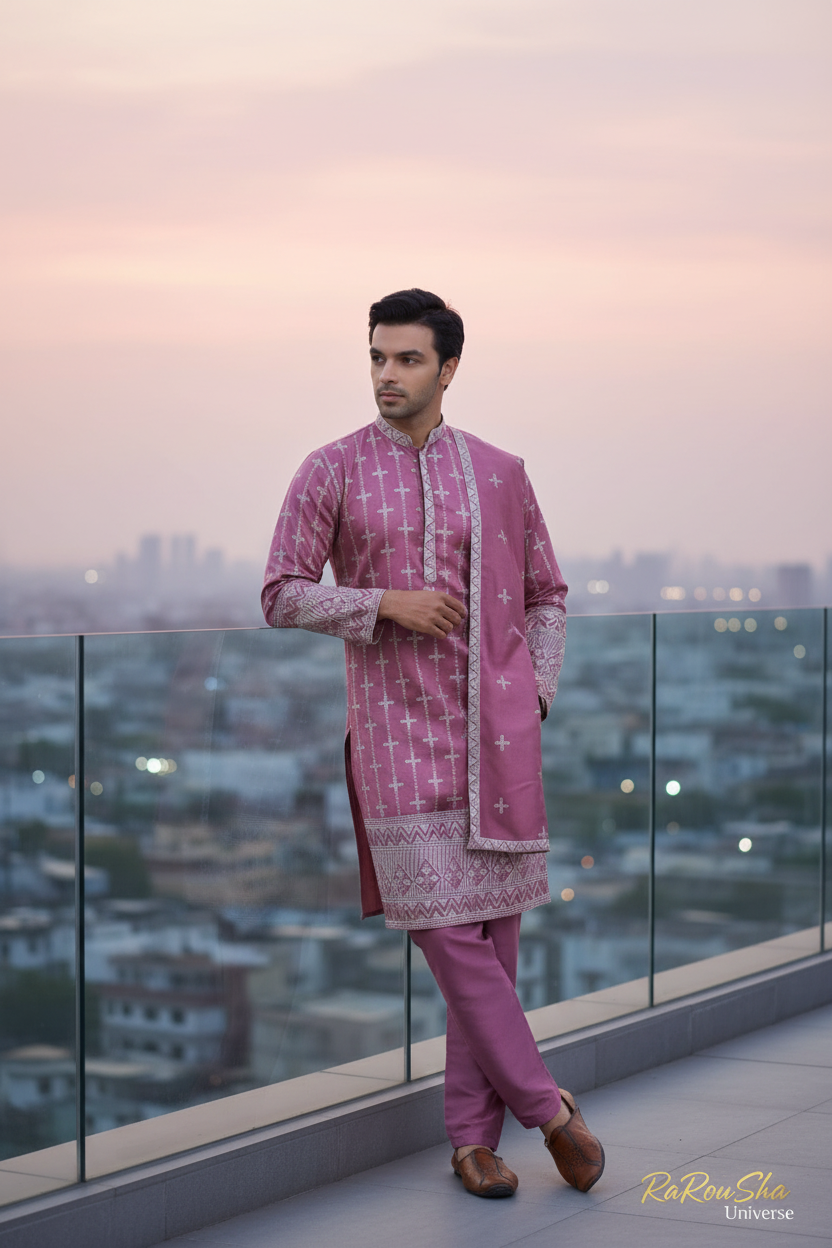 Kurta Pyjama Dupatta Roze/Mauve - Foto 2