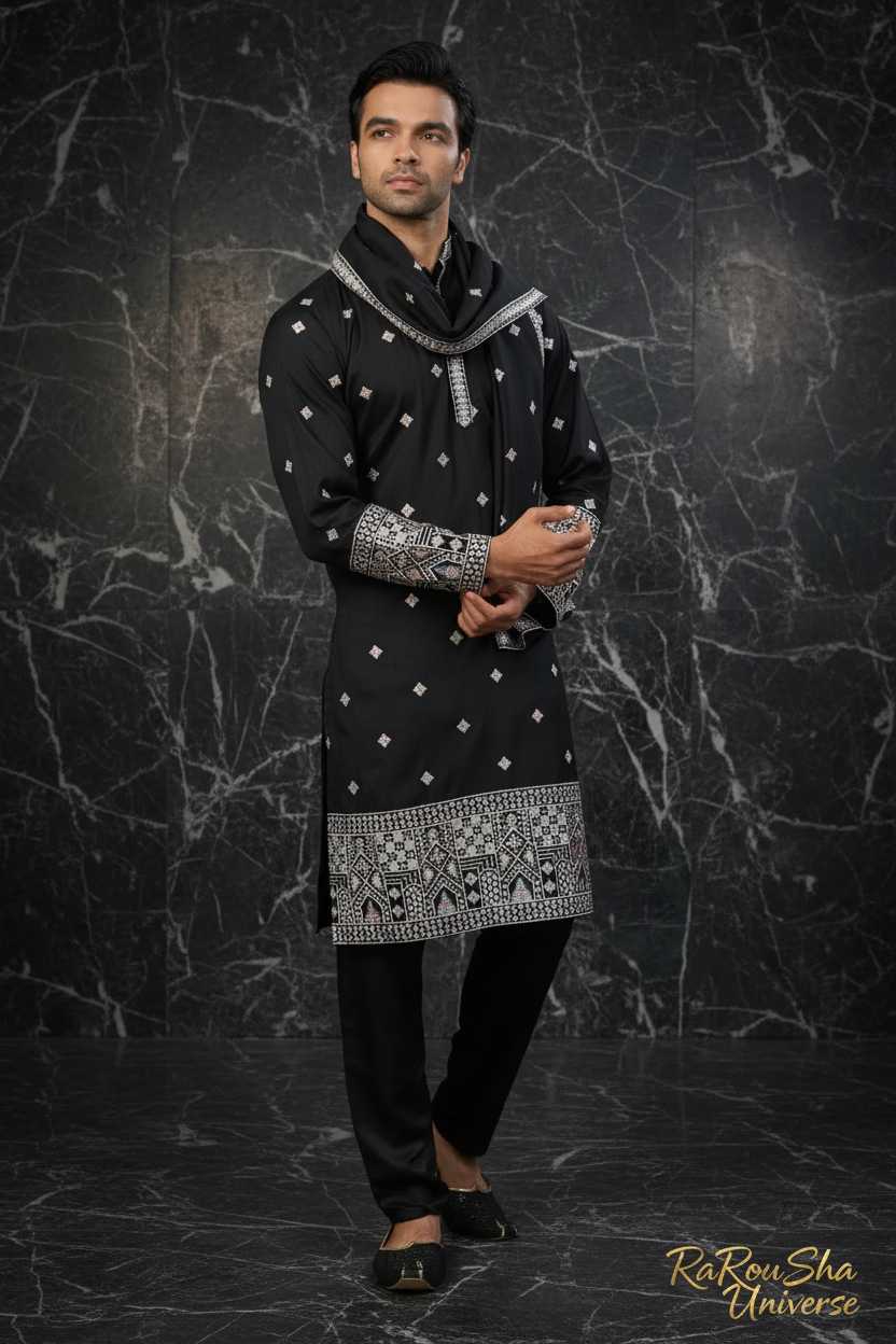 Kurta Pyjama Dupatta Zwart - Foto 1