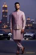 Lilac Lavender Kurta Pajama met Koti