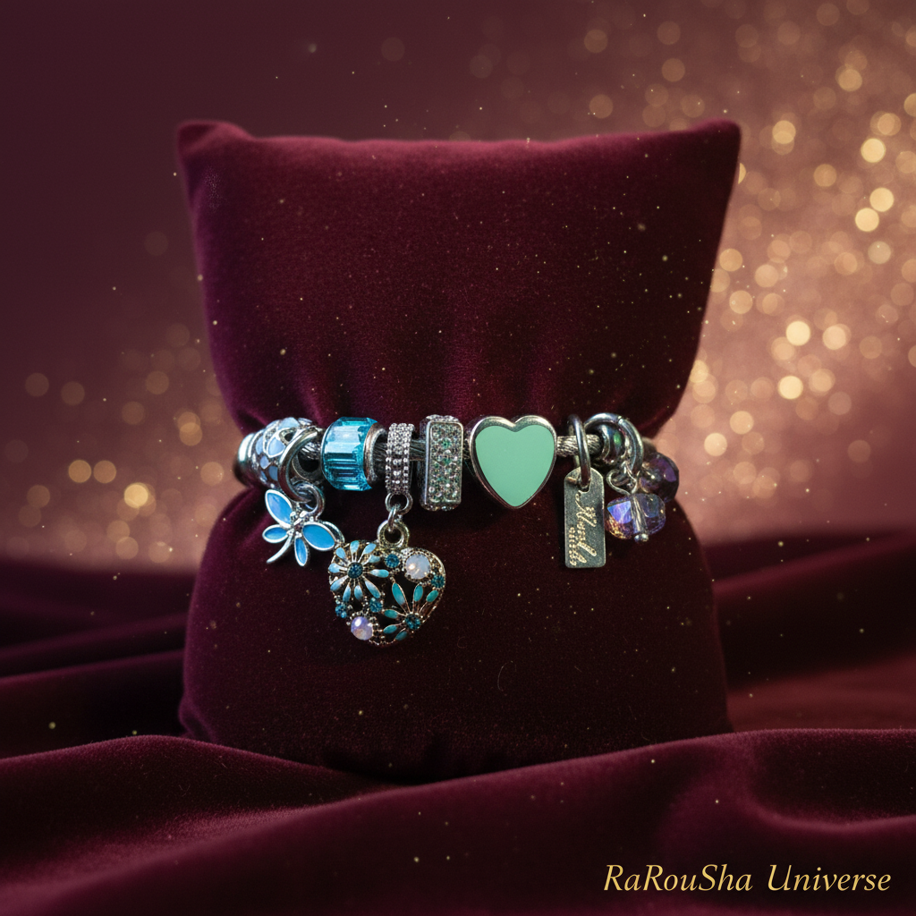 Luxe charm armband bordeaux kussen