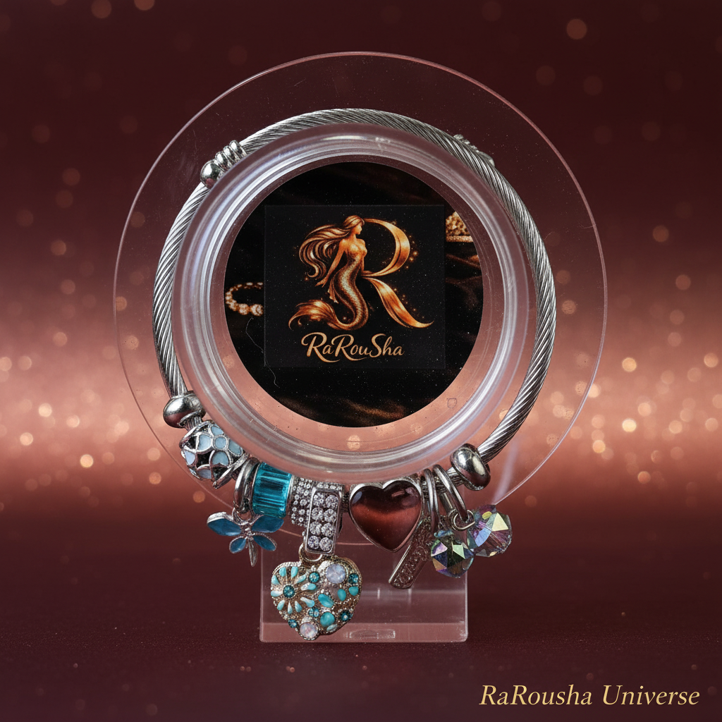 Luxe charm armband op acryl standaard