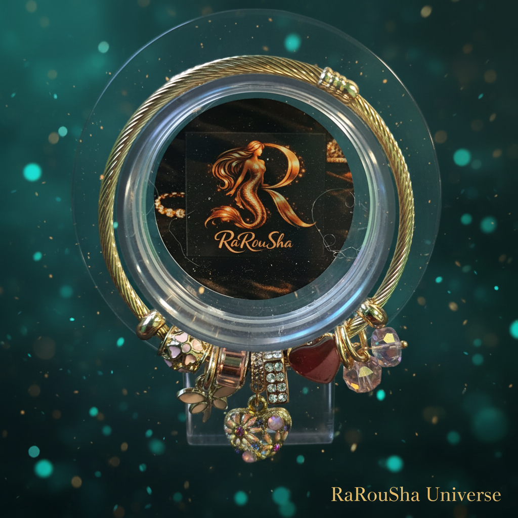 Luxe charm armband zeegroen mysterieus RaRouSha