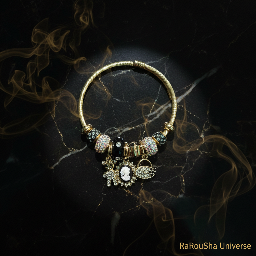 Luxe gouden bangle camee vlinder handtas spotlight RaRouSha