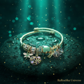 Luxe gouden charm bangle zeegroen mysterieus RaRouSha