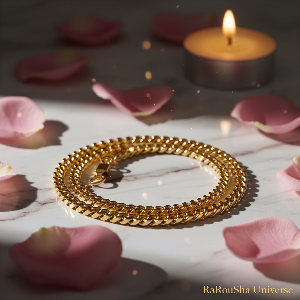 Luxe gouden curb armband dramatisch RaRouSha