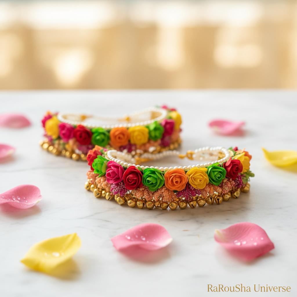 Luxe kleurrijke bloemen payal sieraden RaRouSha