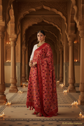 Luxe rode patola dupatta paleis lifestyle editorial RaRouSha