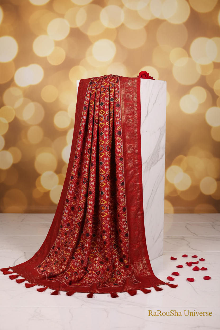 Luxe rode patola dupatta wit marmer editorial RaRouSha